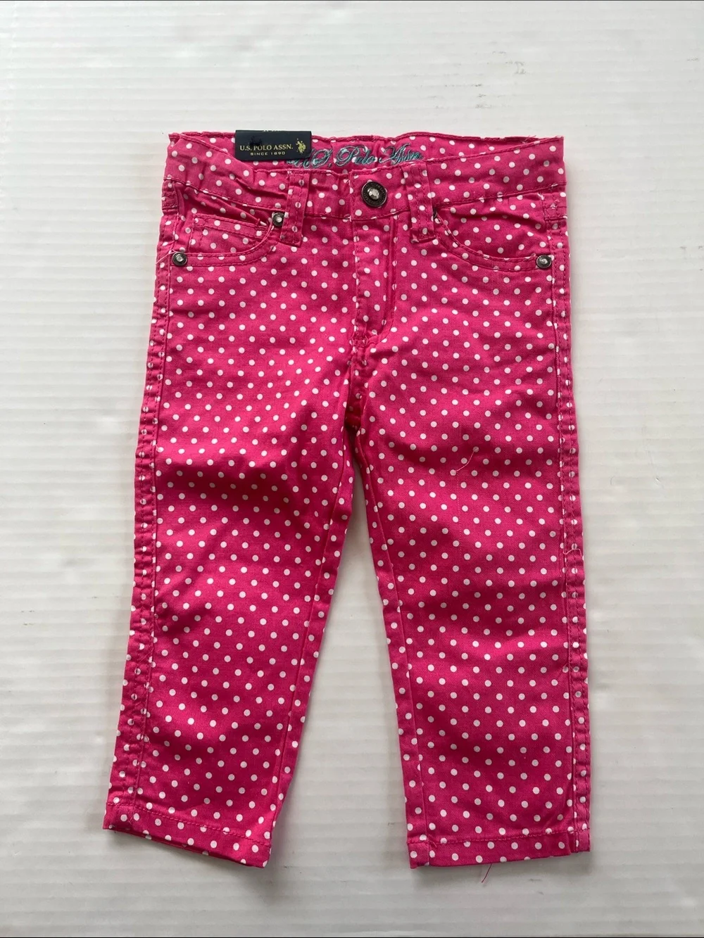 U.S. Polo Assn. Hot Pink Polka Dot Jeans for Kids